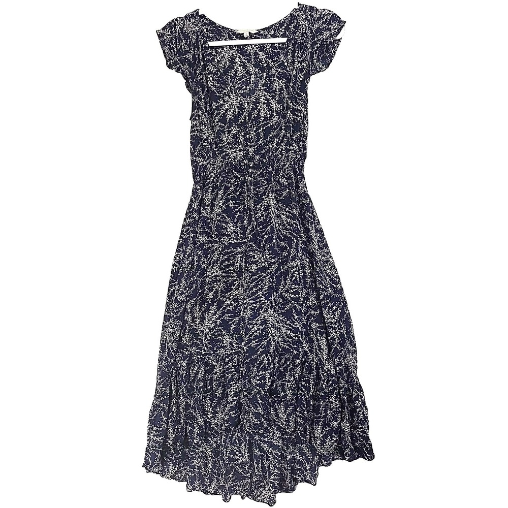 Lucky‎ Brand Tiered Dress Button Up Front V Neck Sz S